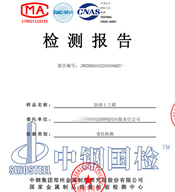 土工膜完整性檢測報(bào)告圖片