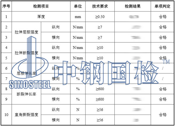 hdpe膜檢測項(xiàng)目結(jié)果